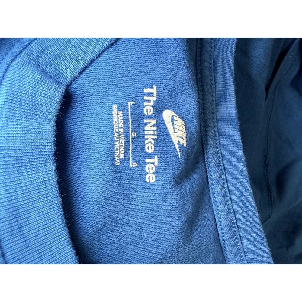 Nike‎ Men's Large Royal Blue Mini Swoosh Logo T Shirt Short Sleeve Cotton